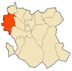 Localização da cidade dentro da província de Saïda