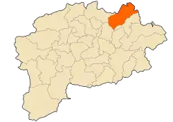 Localização da cidade dentro da província de Guelma