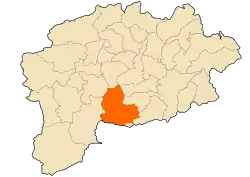 Localização da cidade dentro da província de Guelma