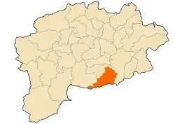 Localização da cidade dentro da província de Guelma