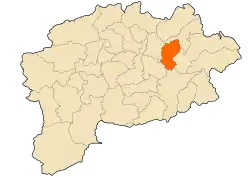 Localização da cidade dentro da província de Guelma