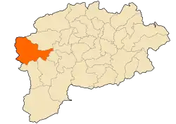 Localização da cidade dentro da província de Guelma