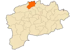 Localização da cidade dentro da província de Guelma