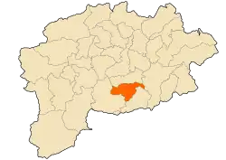 Localização da cidade dentro da província de Guelma