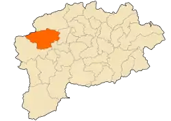 Localização da cidade dentro da província de Guelma