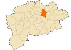 Localização da cidade dentro da província de Guelma