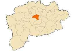 Localização da cidade dentro da província de Guelma