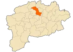 Localização da cidade dentro da província de Guelma