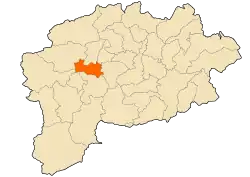 Localização da cidade dentro da província de Guelma