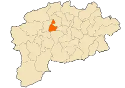 Localização da cidade dentro da província de Guelma