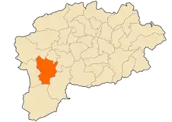Localização da cidade dentro da província de Guelma