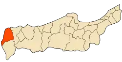 Localização da cidade dentro da província de Tipasa