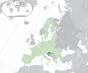 Mapa da Croácia na Europa