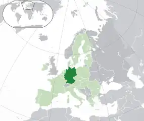 Mapa da Alemanha na Europa