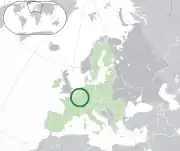 Mapa do Luxemburgo na Europa