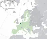 Mapa dos Países Baixos na Europa