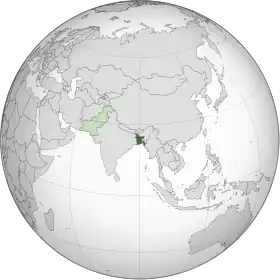 Localização de Paquistão Oriental