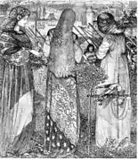 Indo para a batalha, bico de pena com tinta cinza sobre pergaminho, 1858