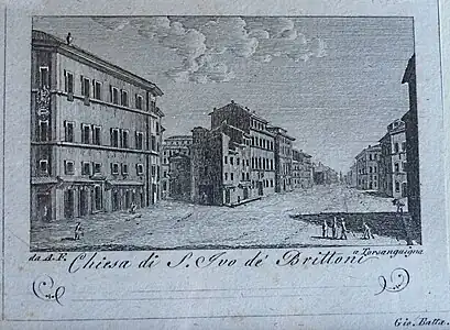 Gravura da igreja antes da demolição.