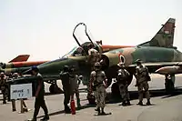 Uma aeronave Mirage 5, de fabricação francesa.