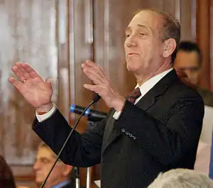 Ehud Olmert, em São Paulo, 2005
