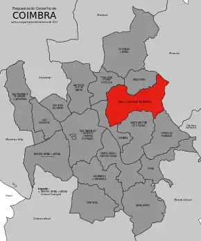 Localização no município de Coimbra