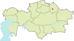 Localização no Cazaquistão