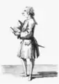 Caricatura do castrato Farinelli, 1724.