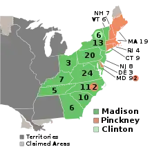 Election maps by state for election of 1808.