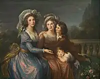 A Marquesa de Pezay e a Marquesa de Rougé com os seus dois filhos. Óleo sobre tela, 1787
