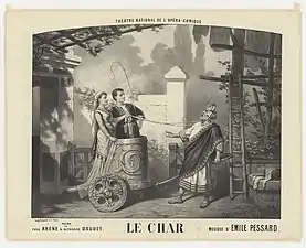 Le Char, cartaz de Edward Ancourt para a ópera de Emile Pessard, 1878