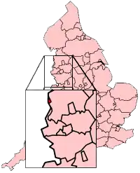 Localização na Inglaterra