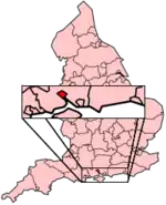 Localização na Inglaterra