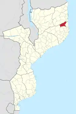 Localização do distrito em Moçambique