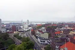 Vista de Esbjerg e do seu porto