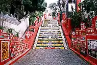 Escadaria Selarón, no bairro de Santa Tereza, Rio de Janeiro