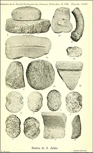 Pesos de tear (fig. Nº 3, 4, 5, 6, 7, 8) da Citânia de São Julião, Vila Verde