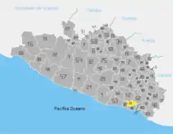 Localização de Cuautepec no estado de Guerrero