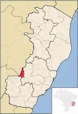 Localização de Brejetuba no Espírito Santo