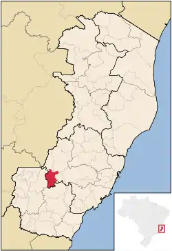 Localização de Conceição do Castelo no Espírito Santo