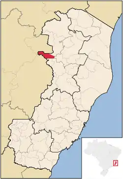 Localização de Mantenópolis no Espírito Santo