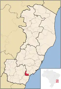 Localização de Rio Novo do Sul no Espírito Santo