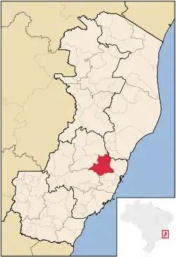 Localização de Santa Leopoldina no Espírito Santo