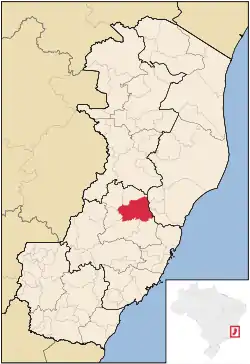 Localização de Santa Teresa no Espírito Santo