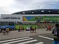 Fachada do Estádio Kléber Andrade, em 2019.
