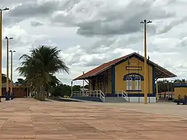 Vista da tradicional estação ferroviária de Cocal, recém restaurada. Foi inaugurada em 1923 como parte da Estrada de Ferro Central do Piauí.