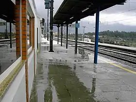 Estação de Nelas, em 2010, após uma tempestade de granizo