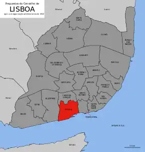 Localização no município de Lisboa