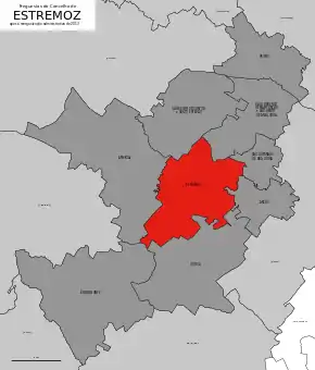Localização no município de Estremoz