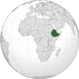 Localização da Etiópia